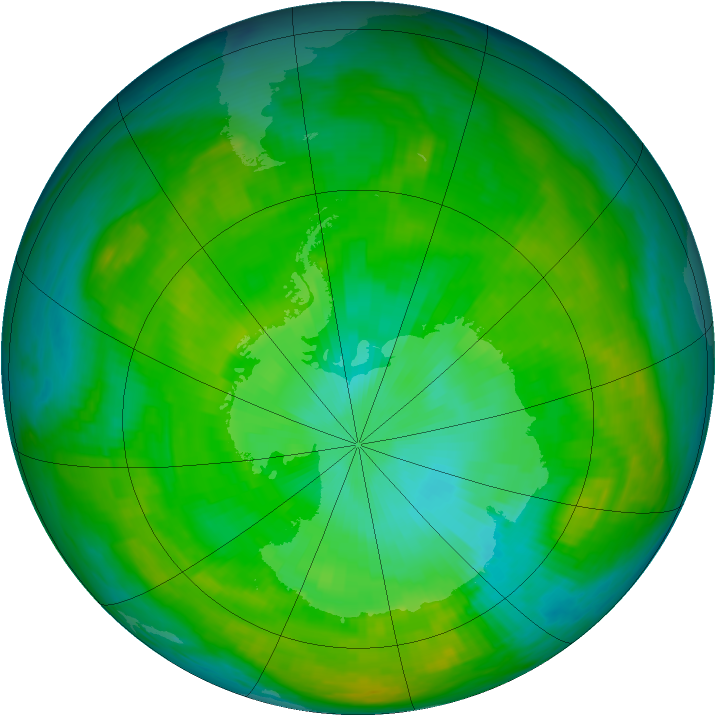 Antarctic ozone map for 09 January 1979